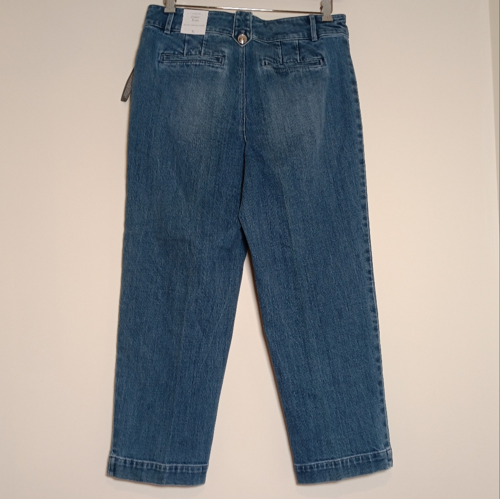NEW Talbots High Waist Cropped Sailor Jean Blue Denim Size 10 - Picture 3 of 14